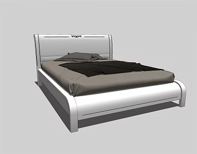 Modern Double Bed Simple Double Bed 3d model Modern Double Bed Simple Double Bed 3d model
