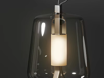 Modern Table Lamp With Clear Glass Shade And Soft Warm Light For Home Decor 3d model