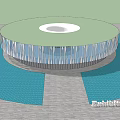 Modern Library Building Circular Exhibition Hall 3d model