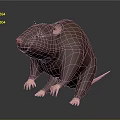 3D Modeled Brown Rat Character With Rounded Body Pink Nose And Claws