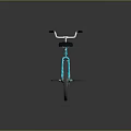 Light Blue Bicycle Featuring Black Seat Handlebars and Gray Wheels 3d model