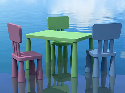Modern Children's Tables and Chairs 3d model