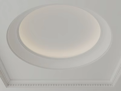 Round Illuminated Ceiling Design With Decorative Border And Ornate Base Details 3d model