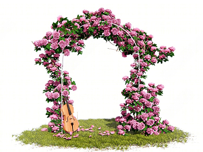 Modern Wedding Arch Flower Rack 3d model