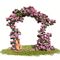 Modern Wedding Arch Flower Rack 3d model