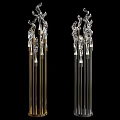 Elegant Light Luxury Floor Lamp With Crystal Decorations And Gold Metal Stand