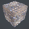 Textured Building Exterior Wall With Pebble And Crushed Stone Material Structure 3d model