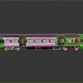 Modern Green and White Passenger Train Exterior Design With Windows and Yellow Accents