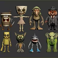 Colorful Game and Movie Characters Toy Figures with Unique Designs and Diverse Appearances