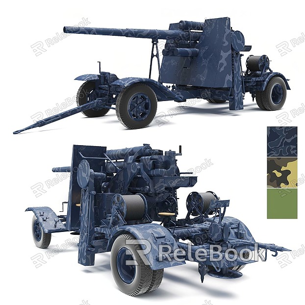 Modern Anti-aircraft Artillery Weapon Anti-aircraft Artillery Field Artillery model