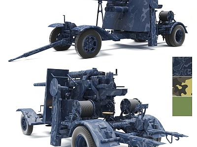 Modern Anti-aircraft Artillery Weapon Anti-aircraft Artillery Field Artillery model