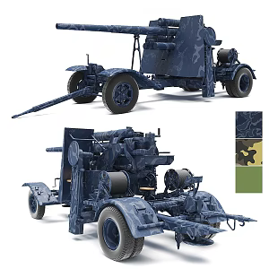 Modern Anti-aircraft Artillery Weapon Anti-aircraft Artillery Field Artillery 3d model
