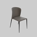Modern Brown Leather Leisure Chair With Slim Metal Legs And Comfortable Seat