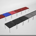 Public Facilities Folding Tables In Various Colors With Simple Structure And Metal Frames For Events 3d model