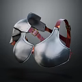 Ancient Metal Breastplate With Leather Straps And Shiny Protective Surface 3d model