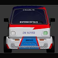 Colorful British Racing Drift Truck With Red Blue White Body Design