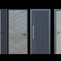 Modern Security Doors With Different Textures Wood Grain And Vertical Stripes 3d model