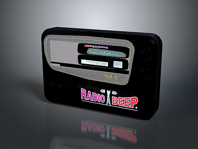 Vintage Radio Beep Digital Device With Classic Display And Control Buttons 3d model