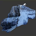 Blue Layered Rock Landscape With Natural Stone Formation And Reflective Surface