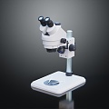 Modern microscope magnifying glass experimental equipment 3d model