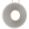 Circular Striped Pattern Ivory White Chandelier With Illuminated Center Design 3d model