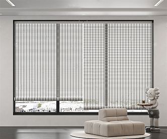 Modern roller blind curtain 3d model