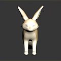 Game Movie Fox Character with Big Ears Beige And White Ceramic Design