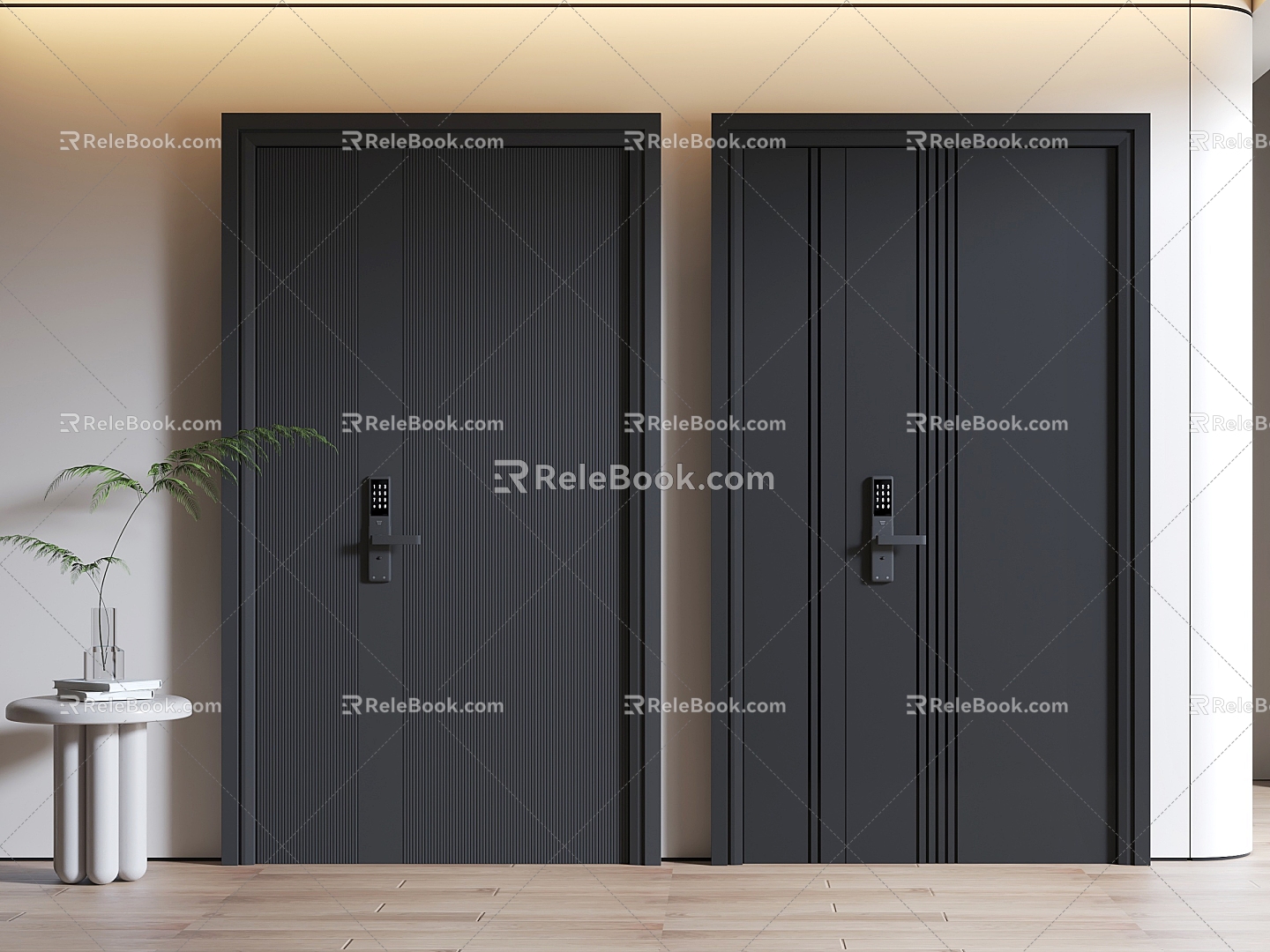 Anti-theft door combination anti-theft door door combination entrance door safety door 3d model