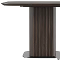 Modern Dark Wood Table With Fluted Column Base And Smooth Surface Top 3d model
