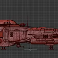 Red and Gray Fighter Jet With Multiple Engines Detailed Wings and Cockpit Design