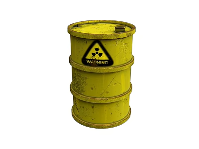 Yellow Plastic Barrel With Warning Label For Household Cleaning Supplies Storage 3d model Yellow Plastic Barrel With Warning Label For Household Cleaning Supplies Storage 3d model