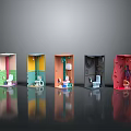 Colorful Mini Bathroom Models With Various Designs Toilet And Wall Decor