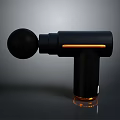 Black Massage Gun With Modern Design Orange Accents And Ergonomic Handle For Muscle Relief