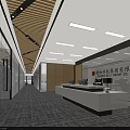 Modern Office Front Desk Reception Area With Spacious Interior And Company Logo Design