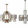New Chinese Chandelier Combination 3d model