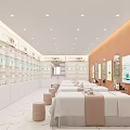 Modern Elegant Beauty and Hair Salon Interior With Front Desk Comfortable Seating And Decorative Plants