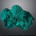 Natural Turquoise Green Malachite Crystal Cluster With Fan Shaped Crystalline Structure