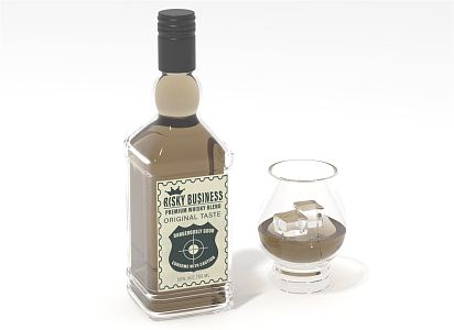 Modern Bottle Whisky 3d model