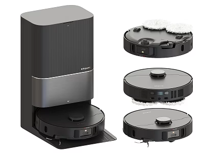 Modern Robot Vacuum Cleaner With Charging Dock And Mopping Cleaning Modules 3d model
