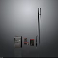 Various Industrial Electronic Appliances With Control Cabinet Small Devices And Metal Frame Structure