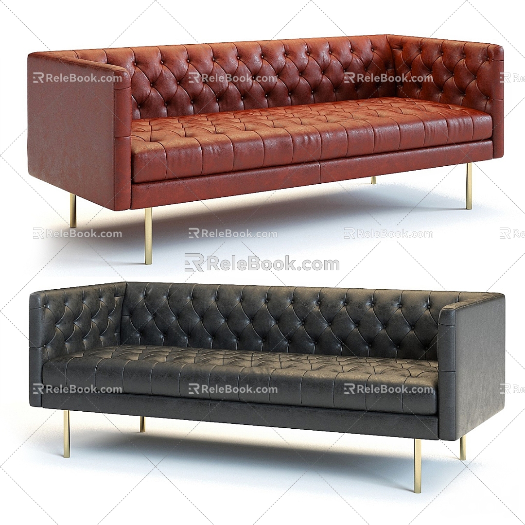 Modern Multi-Person Sofa Sofa Two-Person Sofa Casual Sofa Living Room Sofa Leather Sofa Corner Sofa 3d model