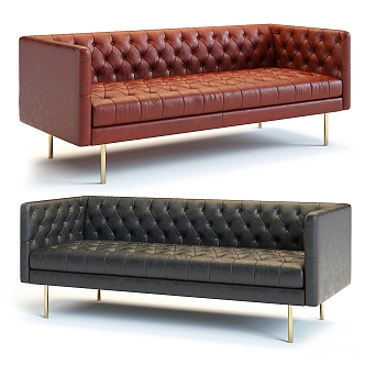 Modern Multi-Person Sofa Two-Person Sofa Casual Sofa Living Room Sofa Leather Sofa Corner Sofa 3d model