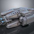 Futuristic Sci Fi Spaceship Model With Detailed Metallic Structure And Engines 3d model