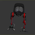 Black Shell Robotic Character Design With Red Mechanical Legs Silver Joints And Claw Feet