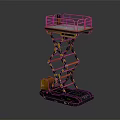 Yellow Scissor Lift Platform With Guardrail And Hydraulic Structure Industrial Equipment