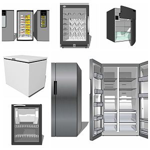 Modern refrigerator combination 3d model