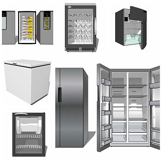 Modern refrigerator combination 3d model