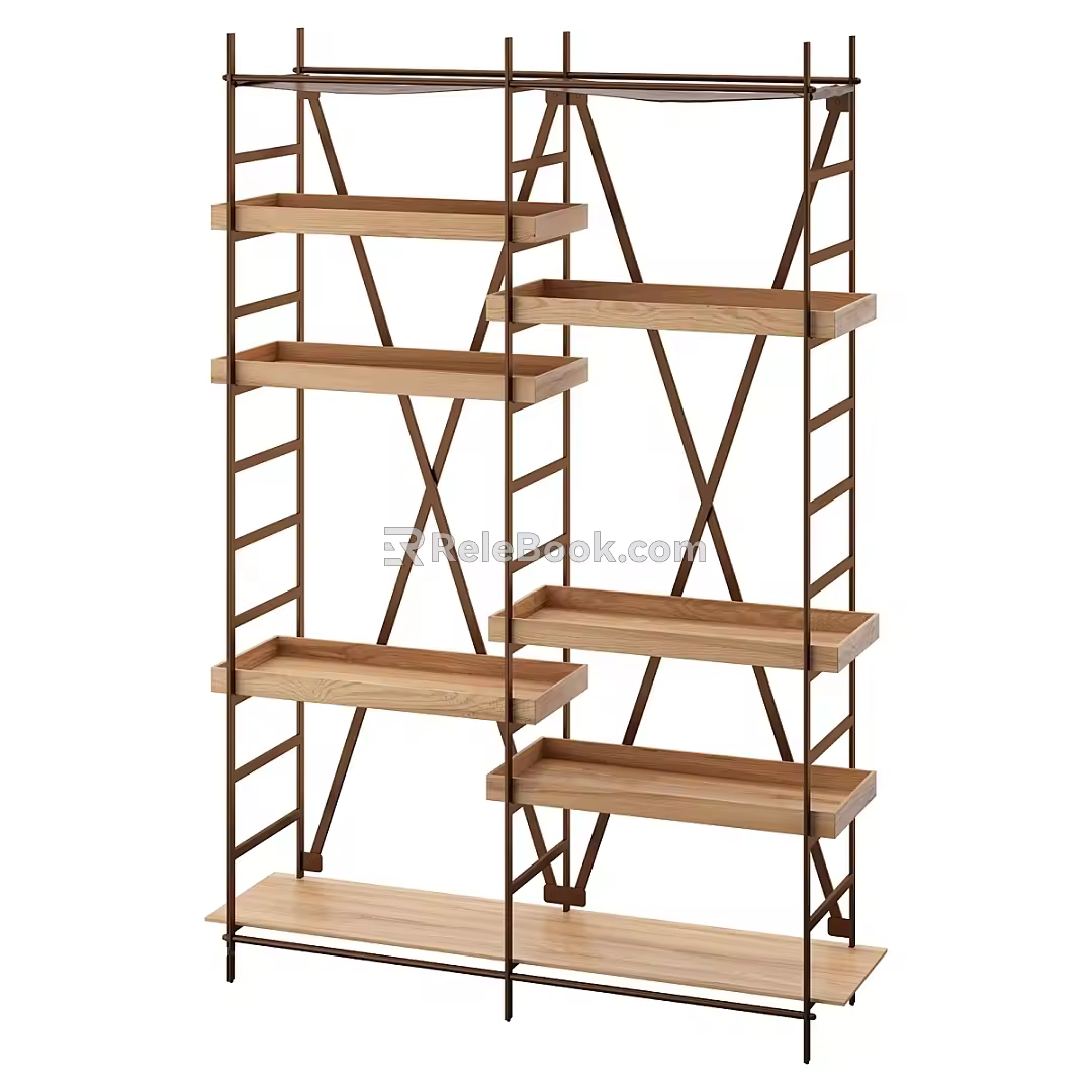 Nordic Simple Bookcase 3d model
