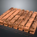 Old Wooden Pallet With Worn Surface Metal Nails And Stained Texture