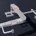 Public Facility Structure Design With Pipe Systems And Platform Layout 3d model
